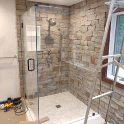 Custom Shower glass installation picture